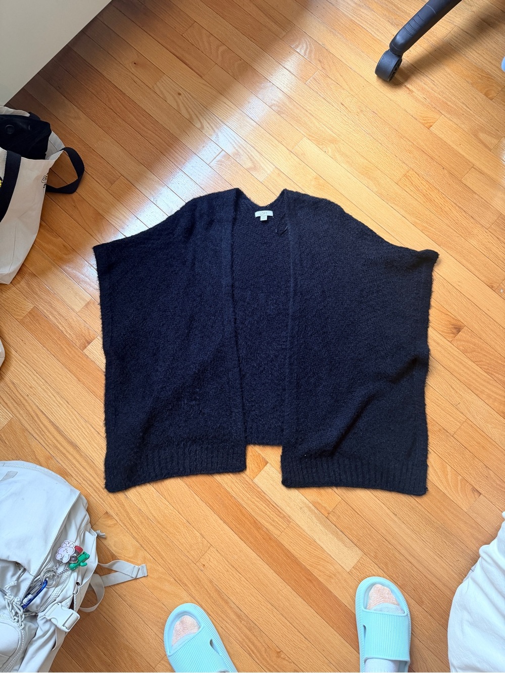 Black Open-Front Women's Sweater Cardigan